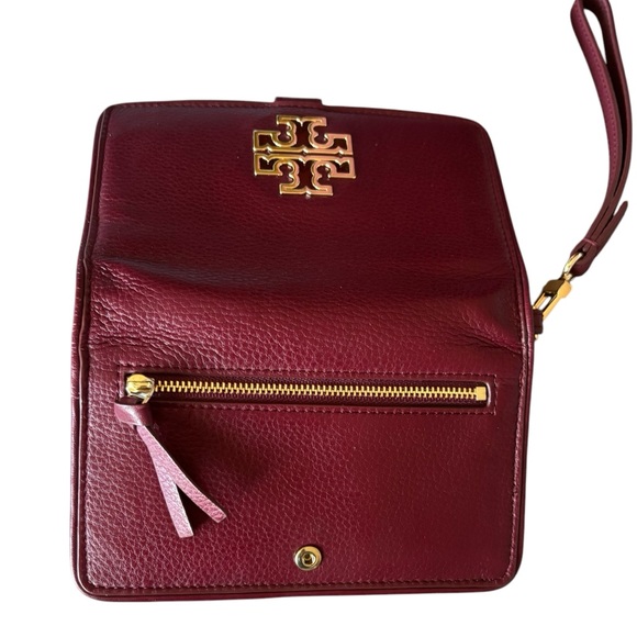 Authentic! Like new! Merlot Burgundy Wine Tory Burch cell phone wallet wristlet - Picture 5 of 6